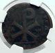 Magnentius 353ad Authentique Monnaie Romaine Antique Monogramme Chi-rho Christ Ngc I78514