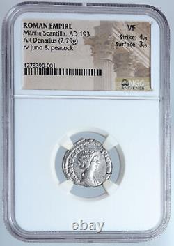 Manlia Scantilla Épouse De Didius Julianus 193ad Argent Roman Coin Ngc Vf I59096
