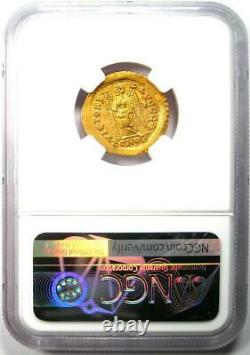 Marcian Gold Av Solidus Gold Roman Coin 450-457 Ad Certifié Ngc Au