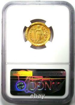 Marcian Gold Av Solidus Gold Roman Coin 450-457 Ad Certifié Ngc Ms (unc)