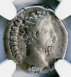 Marcus Aurelius 161-180 Ad. Magnifique Denarius Romain Antique Argent Monnaie, Ngc