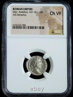 Marcus Aurelius Ngc Ch Vf Roman Coins, Ad 161-180. L'ar Denarius. A830