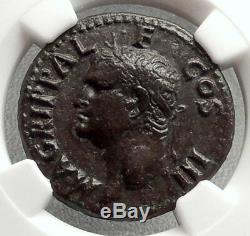 Marcus Vipsanius Agrippa Augustus Général Monnaie Romaine Ancienne Caligula Ngc I66636
