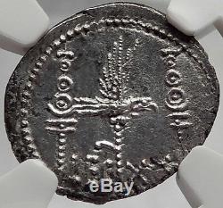 Mark Antony & Cleopatra 31bc Actium Bateau Leg XX Monnaie Romaine En Argent Antique Ngc Ms