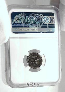 Mark Antony Cléopâtre Amant 32bc Argent Ancienne Pièce De Monnaie Romaine Legion XX Ngc I80504