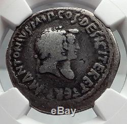 Mark Antony & Octavia Auguste Sœur Argent Tetradrachm Romaine Monnaie Ngc I60110