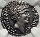 Mark Antony & Octavian -triumvirs 41bc Monnaie Argent Antique Romaine Ngc Au 5/5 5/5