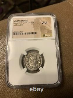Maximinus I Thrax Authentic Ancient 236ad Argent Roman Coin Ngc Au Certifié