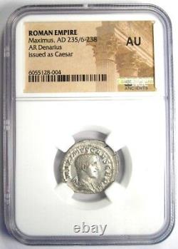 Maximus Ar Denarius Pièce Romaine D'argent 235-238 Ad Certifié Ngc Au