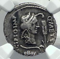Metellus Scipion Ennemi De Jules César 47bc Antique Romain Silver Coin Ngc I78895