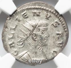 NGC AU Gallienus 253-268 après J.-C., Double Denier en argent de l'Empire romain de César