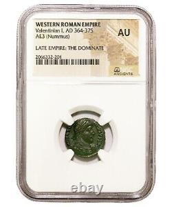 NGC (AU) Romain AE3 de Valentinien I (AD364-375) Monnaie certifiée NGC Ancients