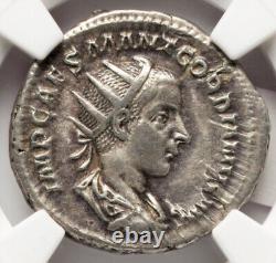 NGC Ch XF César Gordien III 238-244 ap. J.-C. Empire romain, pièce ROMA TENANT LA VICTOIRE