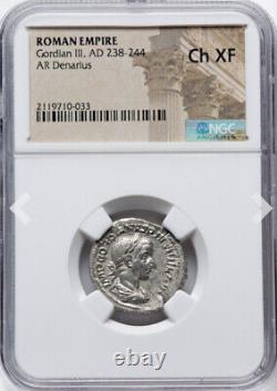 NGC Ch XF, César Gordien III 238-244 après J.-C., pièce romaine de double denier de l'Empire romain de Rome