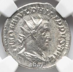 NGC Ch XF Philippe l'Arabe 244-249, Empire romain, AR Double Denier pièce de Rome