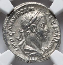 NGC Ch XF Severus Alexandre 222-235 AP J.-C., Pièce de monnaie Denier de l'Empire romain TRANCHANTE
