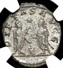 NGC Ch XF Valerian I 253-260 AD, Empereur romain César Rome, Denier Monnaie en argent
