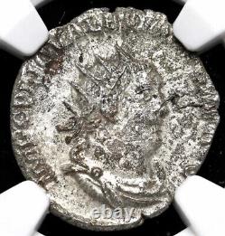 NGC Ch XF Valerian I 253-260 AD, Empereur romain César Rome, Denier Monnaie en argent