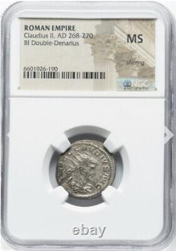 NGC MS Claude II 268-270 après J.-C. Empire romain Bi Denarius Coin, AEQUITAS w SCALES
<br/> <br/>
Note: The translation is already in French, but the title seems to contain abbreviations or specific references that may not have a direct translation.