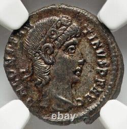 NGC MS Constantin II César Empire romain 337-340 après J.-C. Bi Nummus Coin, Top Pop