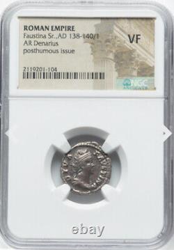 NGC VF Faustina I Sr l'Aînée, épouse de Pius 138-140/1, pièce de monnaie de l'Empire romain, PATINÉE