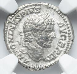 NGC XF Caracalla 198-217 AD Empire romain César Rome Denarius Pièce de haute qualité