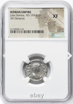 NGC XF Julia Domna, 193-217 AP J.C. Denier de l'Empire Romain, Épouse de S. Severus
