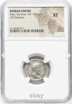 NGC XF Sept Severus 193-211 AD, Empire Romain Empereur de Rome, pièce de monnaie VICTOIRE ANGEL