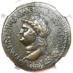 Nero AE Dupondius Cuivre Pièce Romaine 54 AD NGC Choice XF (EF) avec Style Fin