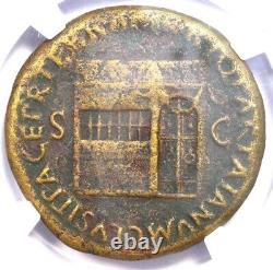 Nero AE Sestertius Cuivre Ancienne Monnaie Romaine 54 apr. J.-C. Pièce Rare Certifiée NGC VF