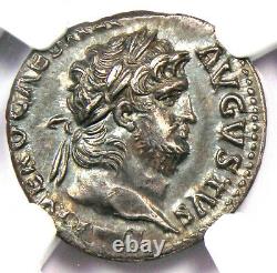 Nero Ar Denarius Roman Silver Coin 54-68 Ad Certifié Ngc Au Rare Grade