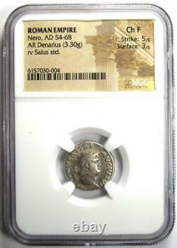 Nero Ar Denarius Roman Silver Coin 54-68 Ad Certified Ngc Choice Amende