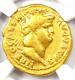 Nero Av Aureus Gold Ancienne Pièce Romaine 54-68 Ad Certifié Ngc Choice Fine