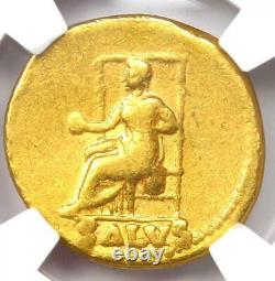 Nero Av Aureus Gold Ancienne Pièce Romaine 54-68 Ad Certifié Ngc Fine Rare Coin