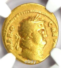 Nero Av Aureus Gold Ancient Roman Coin 54-68 Ad. Certifié Ngc Fine Rare