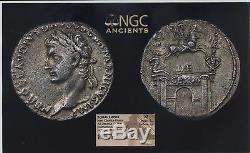 Nero Claudius Drusus 41ad Pièce De Monnaie Romaine En Argent Xf Certifiée Ngc Extrêmement Rare