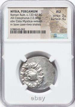 Ngc Au Mysia Pergamum Règle Romaine 133-67 Av. J.-c. Ancien Grec Cistophorus Silver Coin