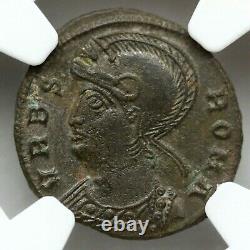 Ngc Au Roman Coin / Nummus Romulus & Remus & She-wolf 340ad De Epfig Hoard