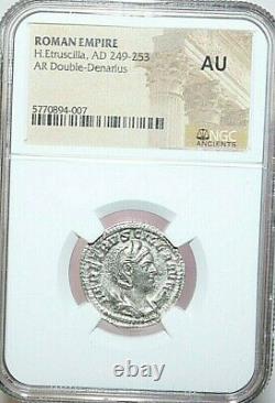 Ngc Au Roman Coins Herennia Etruscilla, J.-c. 249-253. Ar Double-denarius. Max/022