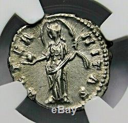 Ngc Au. Sr. Faustina Rare Denier. Mère De Marc-aurèle. Roman Silver Coin