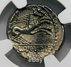 Ngc Ch Au 3 / 5-45 D. Silanus Superbe Denier. République Romaine Silver Coin