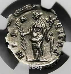 Ngc Ch Au 5 / 5-2 / 5 Faustina Jr Denier Épouse De Marc-aurèle Romain Silver Coin