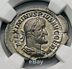 Ngc Ch Au. Maximinus I. Denarius Exquis. Pièce D'argent Romaine Antique