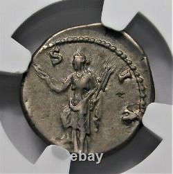 Ngc Ch Vf. Hadrien (117-138 A.p.) Superbe Denarius. Pièce Antique Romaine D’argent