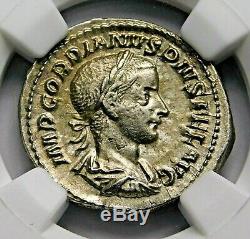 Ngc Ch Xf. Gordien Iii. Superbe Denier, Frappé Ad 241. Argent Roman Coin