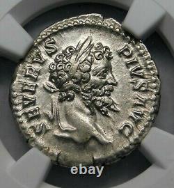 Ngc Ch Xf. Septimius Severus Ad 203 Ar Denarius. Pièce Antique Romaine D’argent