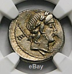 Ngc Ms 4 / 5-4 / 5. P. Crepusius. Denier Superbe. République Romaine Silver Coin