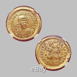 Ngc Ms Est Empire Romain Théodose II Av Solidus Pièce D'or