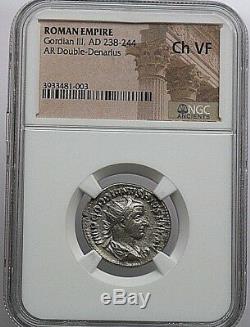 Ngc Old Argent Antique Coin Gordien III Ad 238-244. Empire Romain Ar Ch Vf Nr. 372