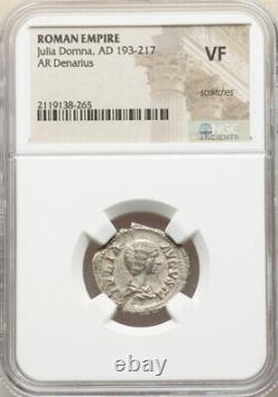 Ngc Vf Empire Romain Julia Domna, J.-c. 193-217 Ad Ar Denarius Argent Pièce Rare